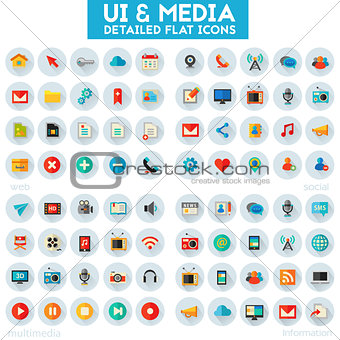 Ui and Multimedia big icon set