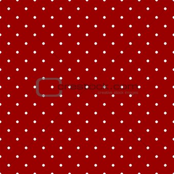 Tile vector pattern with white polka dots on brown background