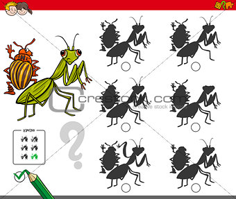 shadow activity game with bug characters