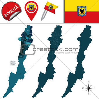 Map of Bogota with Subdivision