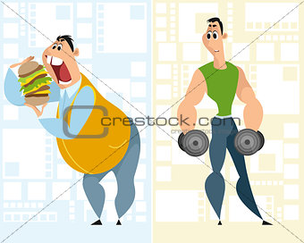 Fat man and sportsman