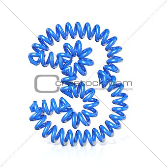 Spring, spiral cable number THREE 3 3D