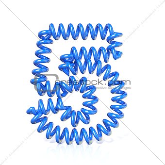Spring, spiral cable number FIVE 5 3D