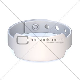 White rubber bracelet, closed. 3D