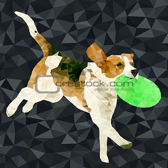Vector polygonal dogs silhouettes