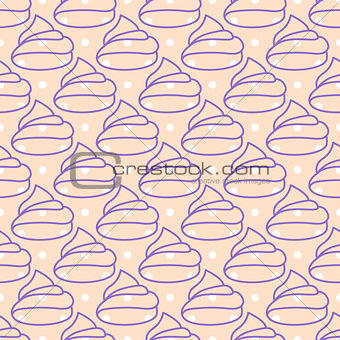 Marshmallows pink seamless vector pattern.