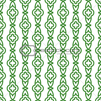 Green line geometric seamless vector pattern.