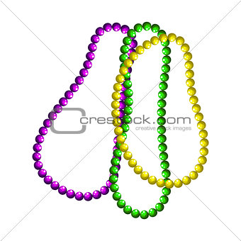 Mardi gras beads vector symbols.