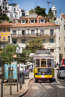 Famous tram No.28 of Lisbon. Portugal