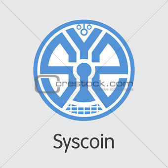 Syscoin Digital Currency. Vector SYS Coin Image.