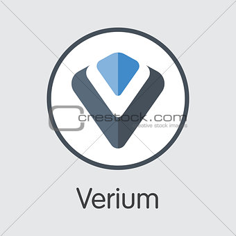 Verium - Blockchain Cryptocurrency Sign Icon.