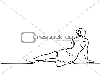 Beautiful woman woman lying on her side