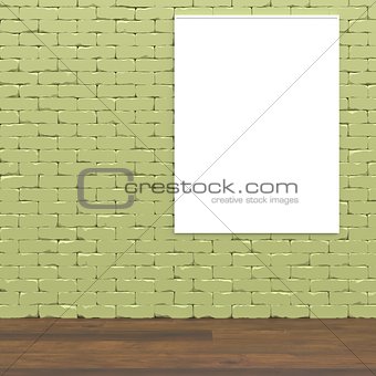 Green wall interior concept mock up 3D render