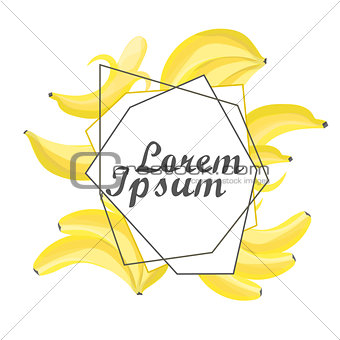 Summer fruit composition. Banana illustration. Vector