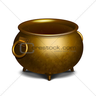 Vintage Empty golden cauldron