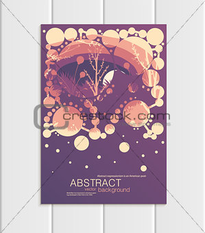 Vector brochure A5 or A4 format abstract circles trees forest landscape design element corporate style