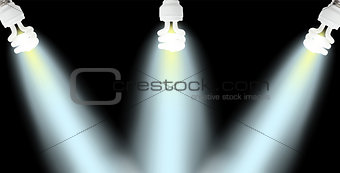 Powersave lamp on Black Background. Vector Illustration.