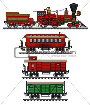 The vintage american steam train