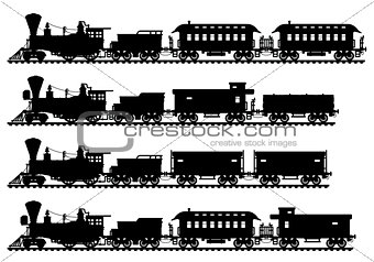 Vintage american steam trains