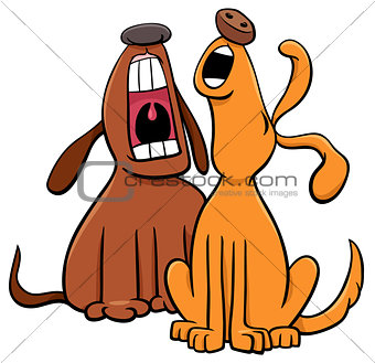 barking or howling dogs cartoon characters