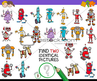find two identical robots game for children