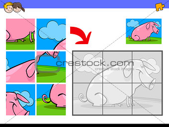 jigsaw puzzles with pig animal character