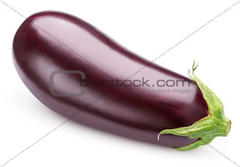 Eggplant vegetable with stem isolated on white