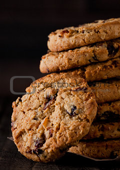 Gluten free oatmeal chocolate cookies with rasins