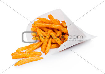 Southern french fries in paper bag container
