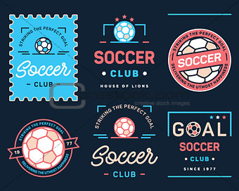 Colored football badge set number one