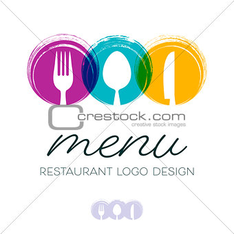 Abstract restaurant menu logo design