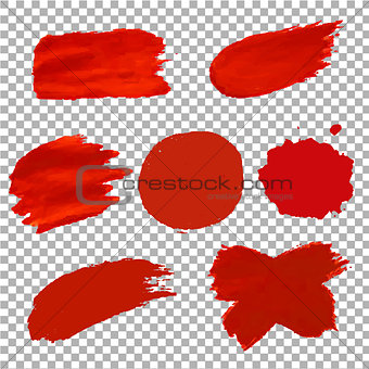 Red Blots Isolated Transparent Background