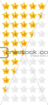 3D gold stars rating icon set. Isolated quality rate status level for web or app from five to zero. Vector illustration
