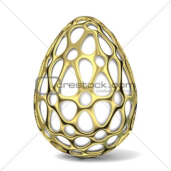 Gold egg ornament. 3D
