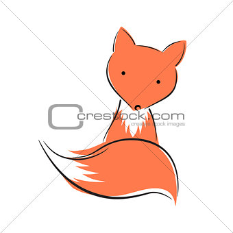 Cute, funny fox character. Animal illustration.