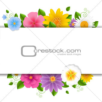 Card With Flowers White Background