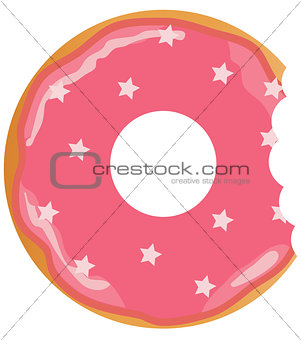Vector Donut With a Mouth Bite