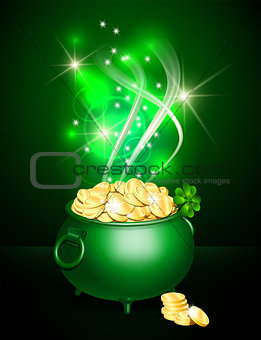St. Patricks Day symbol green pot