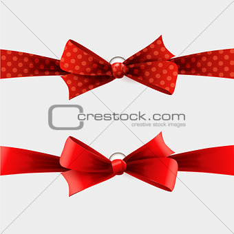 Red polka dot bow and ribbon
