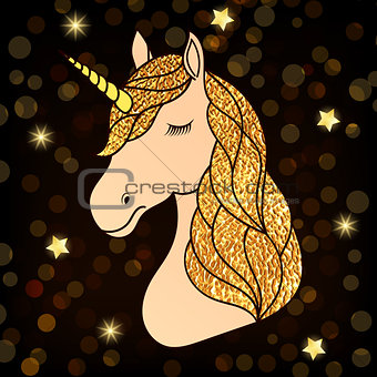 unicorn with golden hair