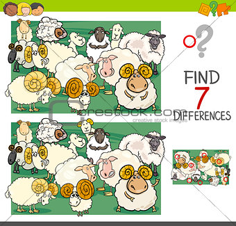 find differences with sheep farm animal characters