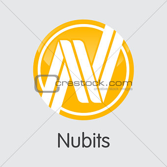 Nubits Virtual Currency Coin. Vector Element of NBT.