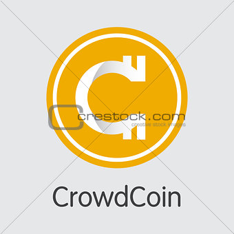 Crowdcoin Crypto Currency Coin. Vector Element of CRC.