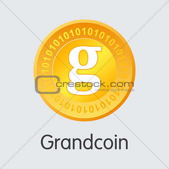 Grandcoin Crypto Currency - Vector Trading Sign.