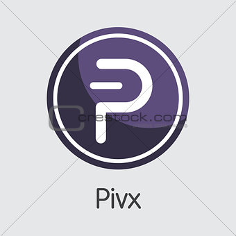 Pivx Blockchain Cryptocurrency Coin. Vector Logo of PIVX.