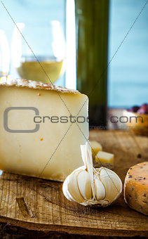 Cheese on wood