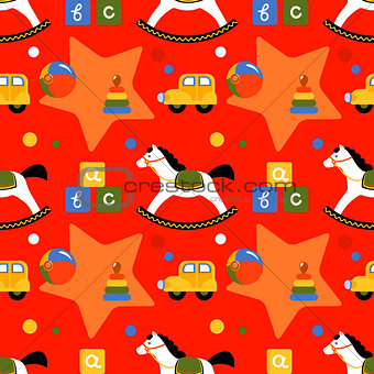 Seamless pattern with children's toys