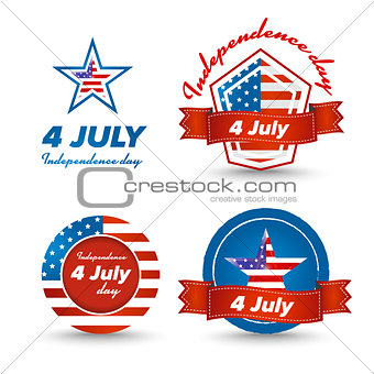 Independence day icons set