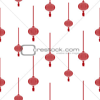 Chinese lantern simple seamless vector pattern.