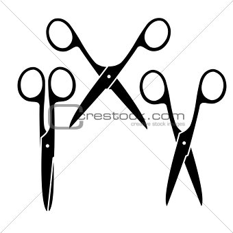 Scissors on a white background